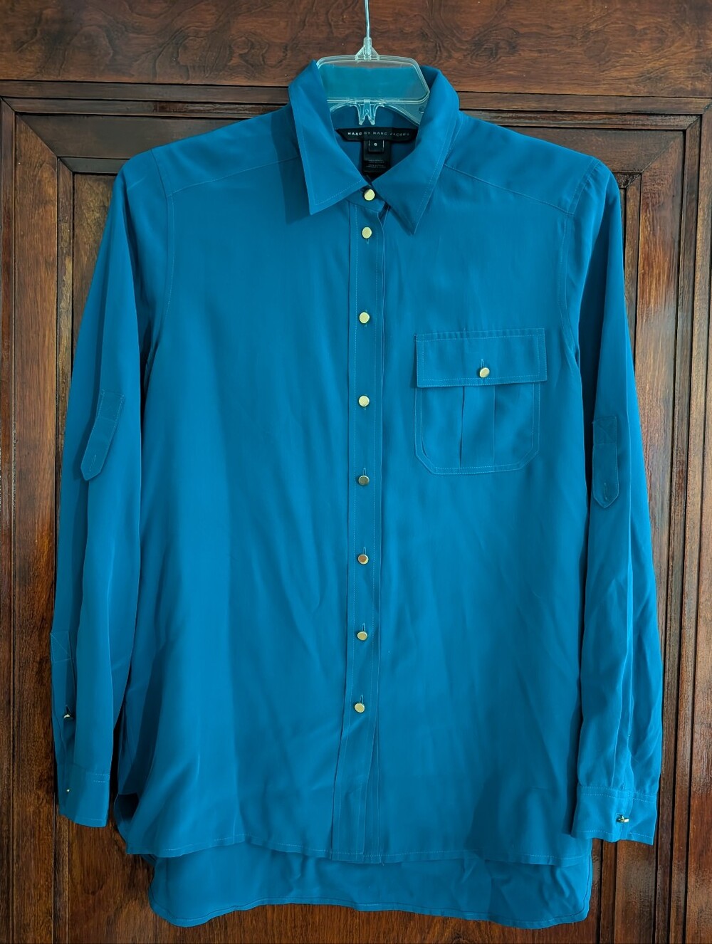 Gorgeous Silk Aqua Blue Blouse By Marc Jacobs